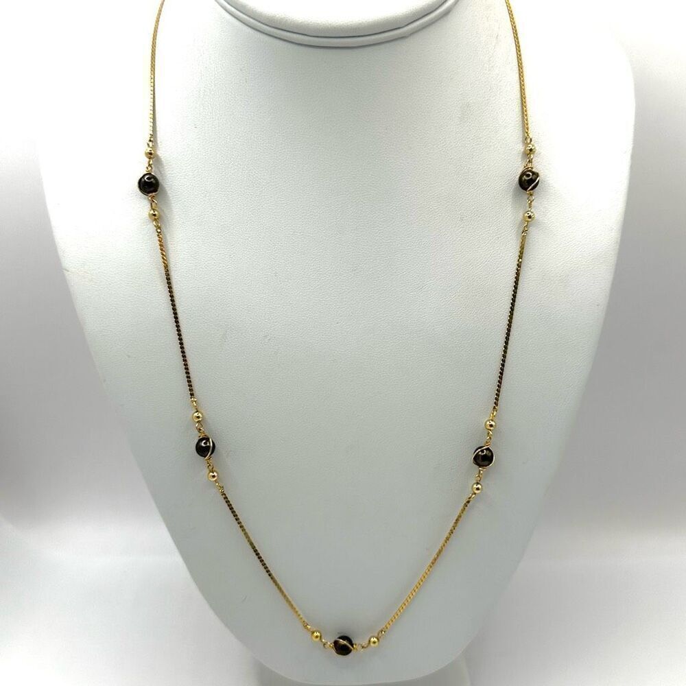 Citation gold tone faux pearl necklace